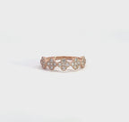 14K Rose Gold Diamond Clover Cluster Half-Eternity Ring