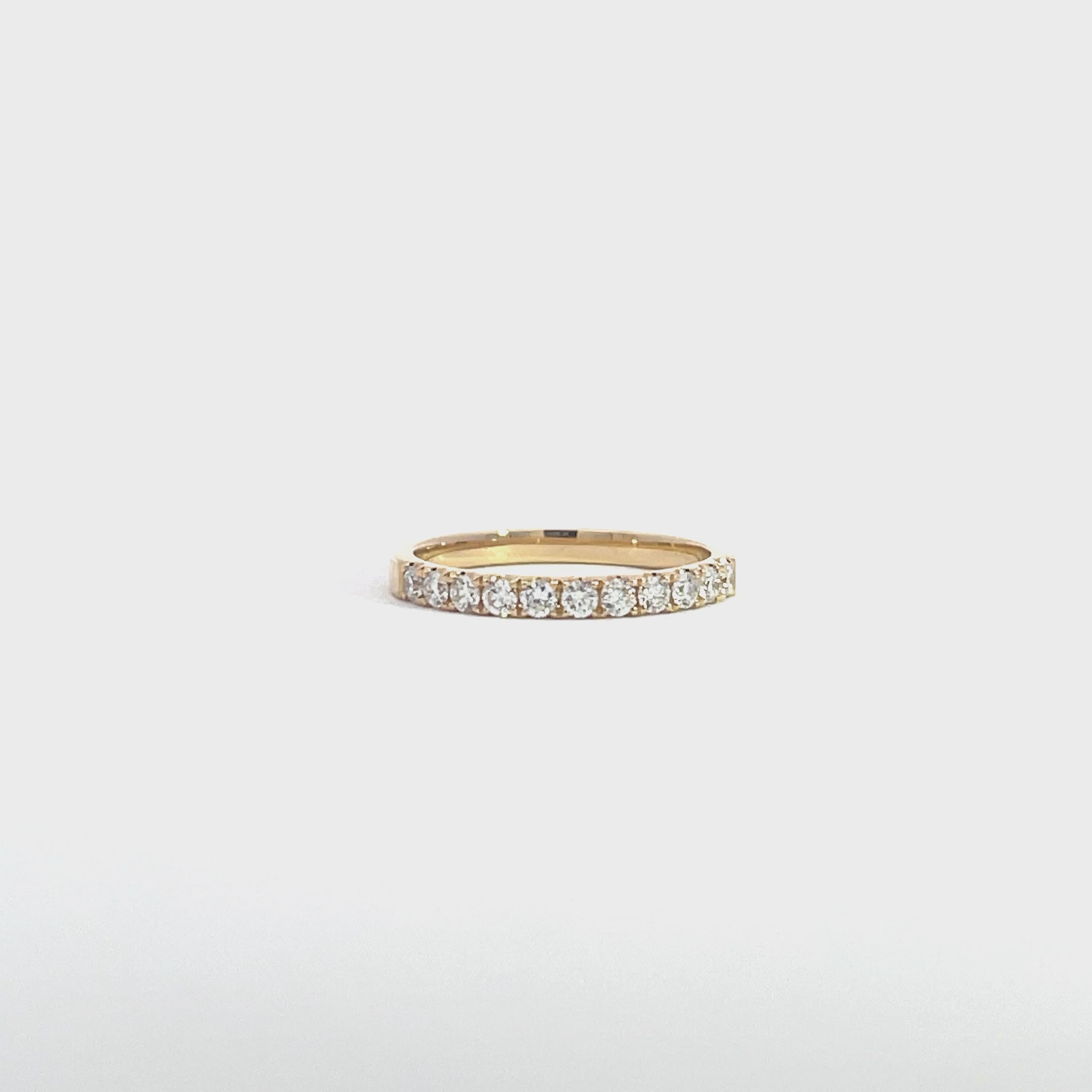 14K Yellow Gold Half Eternity Ring with 11 Diamonds